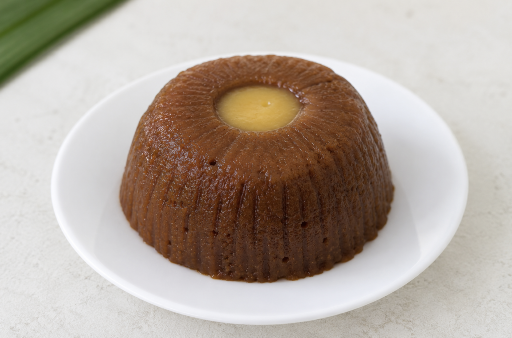 Asida Maluku, traditional spiced sweet made with flour, palm sugar and butter